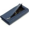 Синий женский кошелек из натуральной кожи с клапаном на кнопке ST Leather 1767395 - 5
