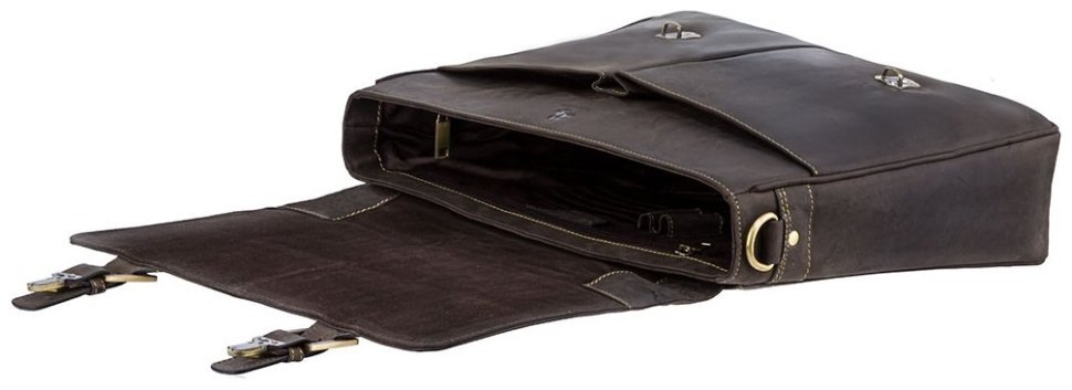 Чоловічий діловий портфель із вінтажної шкіри коричневого кольору Visconti Berlin 77395