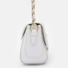 Белая женская кожаная сумка-кроссбоди маленького размера с клапаном Keizer (22051) - 4