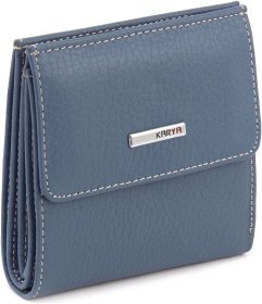 Кожаный женский кошелек маленького размера в синем цвете Karya 67495