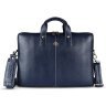 Сумка из фактурной кожи с плечевым ремнем для ноутбука до 15"  Hammonds Flycatcher LB106 синего цвета 107995 modnotak фото - 1