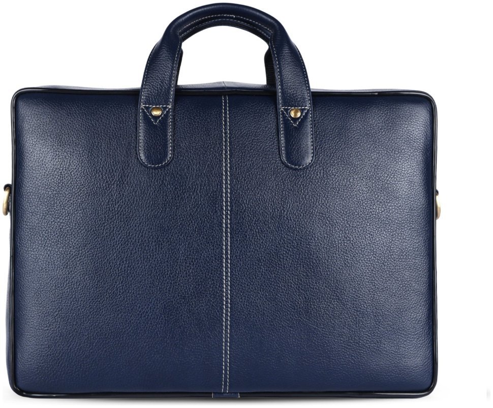 Сумка из фактурной кожи с плечевым ремнем для ноутбука до 15"  Hammonds Flycatcher LB106 синего цвета 107995 modnotak фото №2