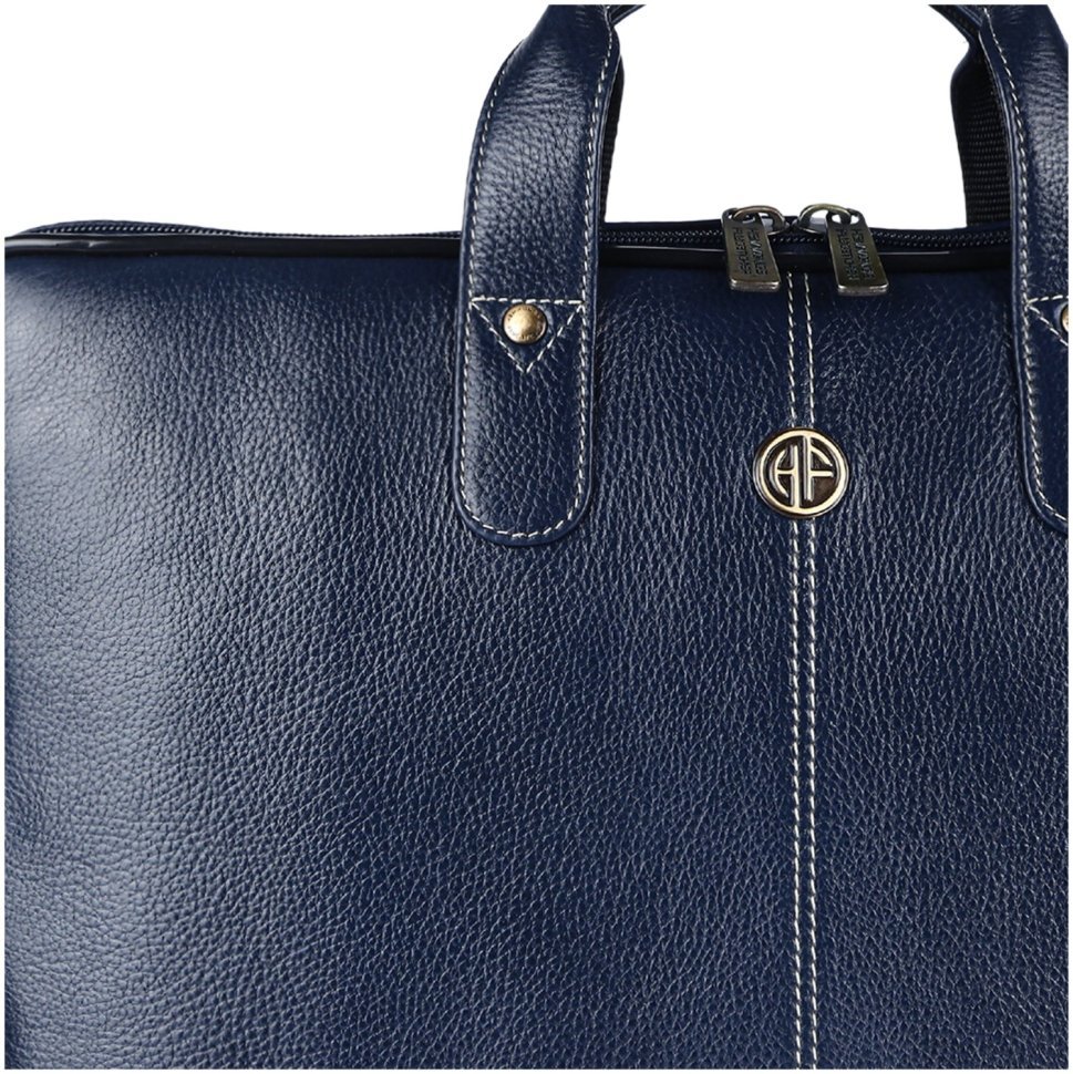 Сумка из фактурной кожи с плечевым ремнем для ноутбука до 15"  Hammonds Flycatcher LB106 синего цвета 107995 modnotak фото №7