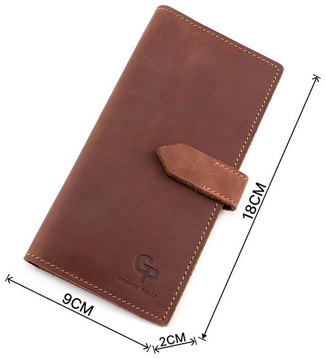 Винтажный купюрник вертикального типа из натуральной кожи крэйзи хорс Grande Pelle (13015) modnotak фото №3