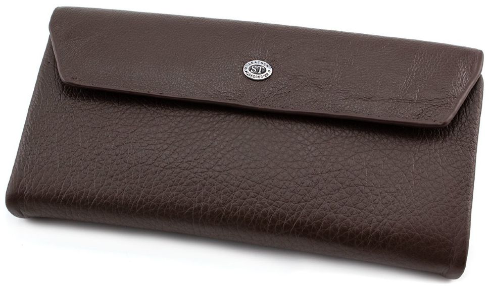 Коричневий оригінальний гаманець з натуральної шкіри ST Leather (16688)