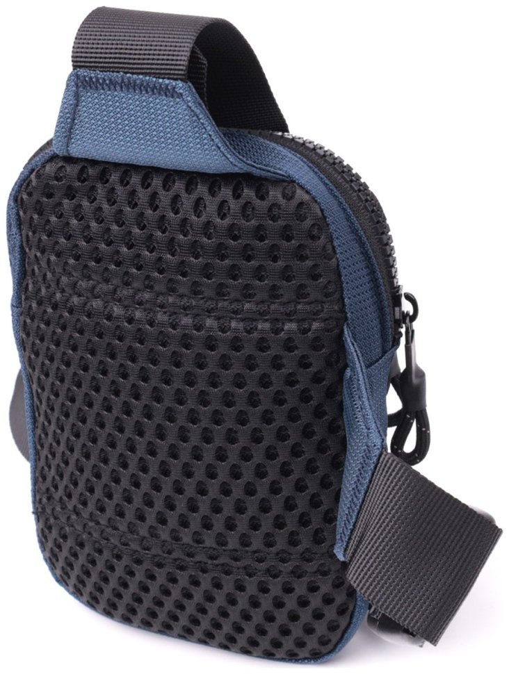 Текстильная мужская слинг-сумка синего цвета Vintage 2422870 modnotak фото №2