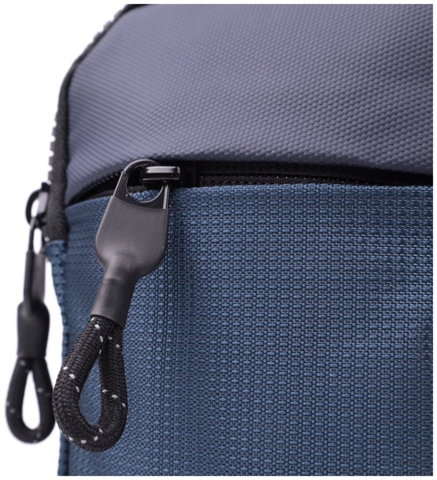 Текстильная мужская слинг-сумка синего цвета Vintage 2422870 modnotak фото №5