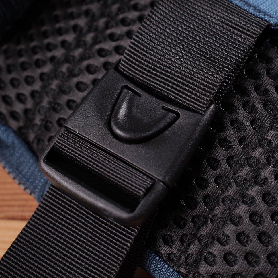 Текстильная мужская слинг-сумка синего цвета Vintage 2422870 modnotak фото №10