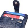 Синій гаманець з натуральної шкіри з тисненням під крокодила CANPELLINI (2421687) - 3
