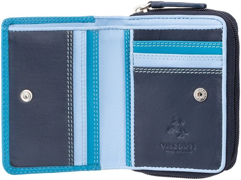 Кожаный женский кошелек маленького размера с монетницей и RFID - Visconti Hawaii 68795