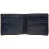 Темно-синее мужское портмоне из натуральной кожи высокого качества под купюры и карты Visconti Milo 69195 - 5