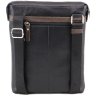 Простора чоловіча шкіряна сумка-планшет в чорно-коричневому кольорі Tom Stone (10971) - 3