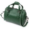 Маленькая женская сумка из натуральной кожи зеленого цвета с короткими ручками Vintage 2422359 - 1