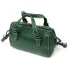 Маленька жіноча сумка з натуральної шкіри зеленого кольору з короткими ручками Vintage 2422359 - 2