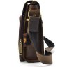 Винтажная мужская сумка на плечо из натуральной коричневой кожи TARWA (21702) - 4