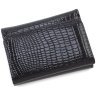 Маленький жіночий гаманець із лакової шкіри під рептилію у чорному кольорі ST Leather 70796 - 3