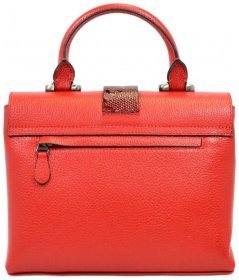 Кожаная женская сумка с декоративными вставками под рептилию Desisan 80896