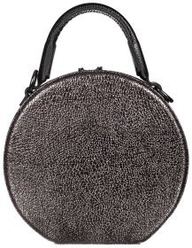 Кожаная круглая женская сумка с короткими ручками Desisan 81196