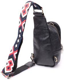 Женская слинг сумка через плечо из экокожи черного цвета Vintage Style 91296