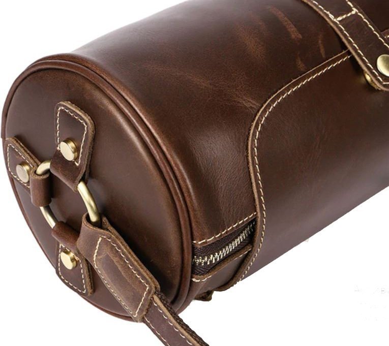 Кожаная закругленная мужская сумка коричневого цвета VINTAGE STYLE (14694)