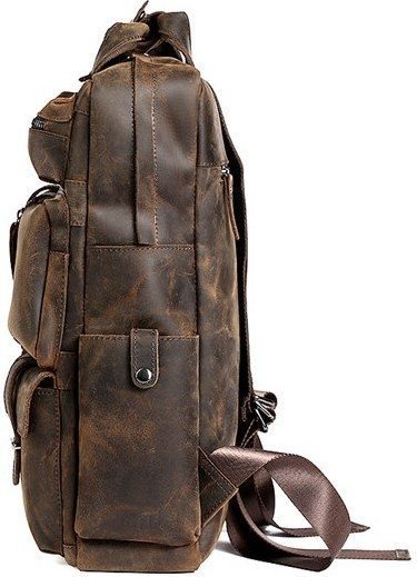 Рюкзак дорожній з натуральної шкіри коричневого кольору VINTAGE STYLE (14709)