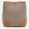 Жіноча шкіряна вертикальна сумка через плече у кольорі тауп Keizer 71596 - 3