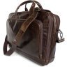 Универсальная деловая кожаная сумка коричневого цвета VINTAGE STYLE (14152) - 4