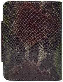 Різнокольоровий жіночий гаманець середнього розміру із натуральної шкіри з фактурою під змію Desisan 81696