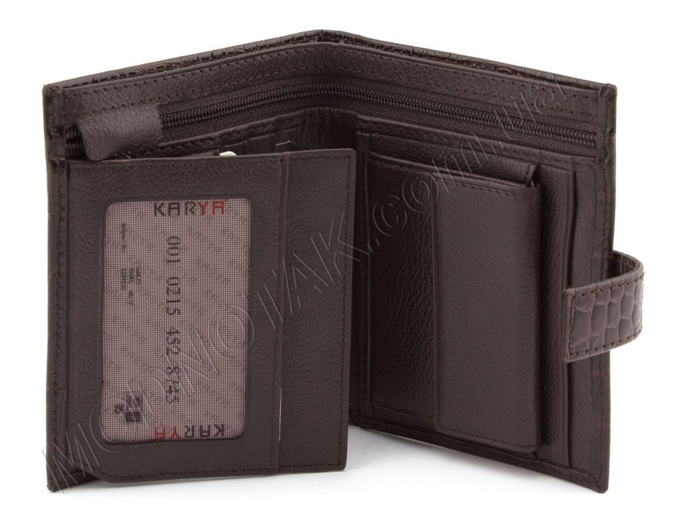 Шкіряне чоловіче портмоне коричневого кольору - KARYA (19740)