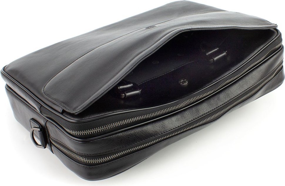 Чоловіча ділова шкіряна сумка під ноутбук на два відділення HT Leather (62196)