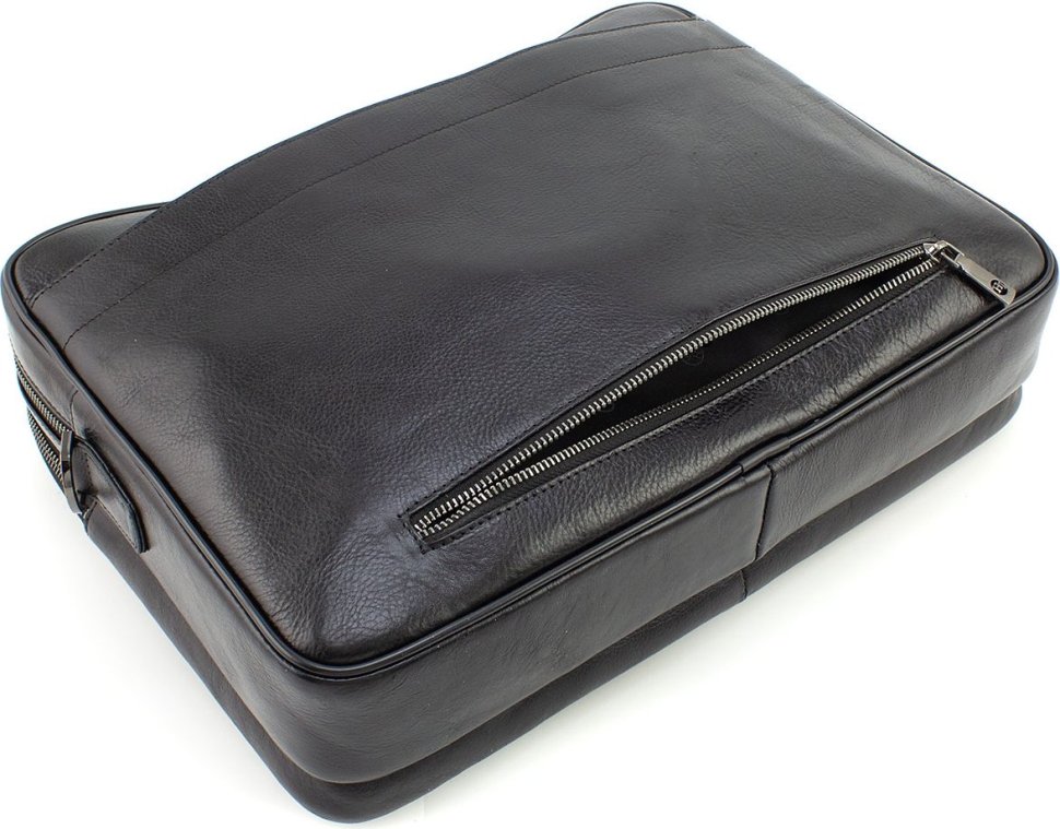 Чоловіча ділова шкіряна сумка під ноутбук на два відділення HT Leather (62196)