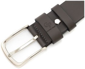 Класичний чоловічий шкіряний ремінь у темно-коричневому кольорі Grande Pelle (41103)