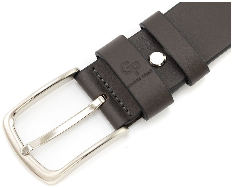 Классический мужской кожаный ремень в темно-коричневом цвете Grande Pelle (41103) фото №2 Классический мужской кожаный ремень в темно-коричневом цвете Grande Pelle (41103) modnotak фото №2
