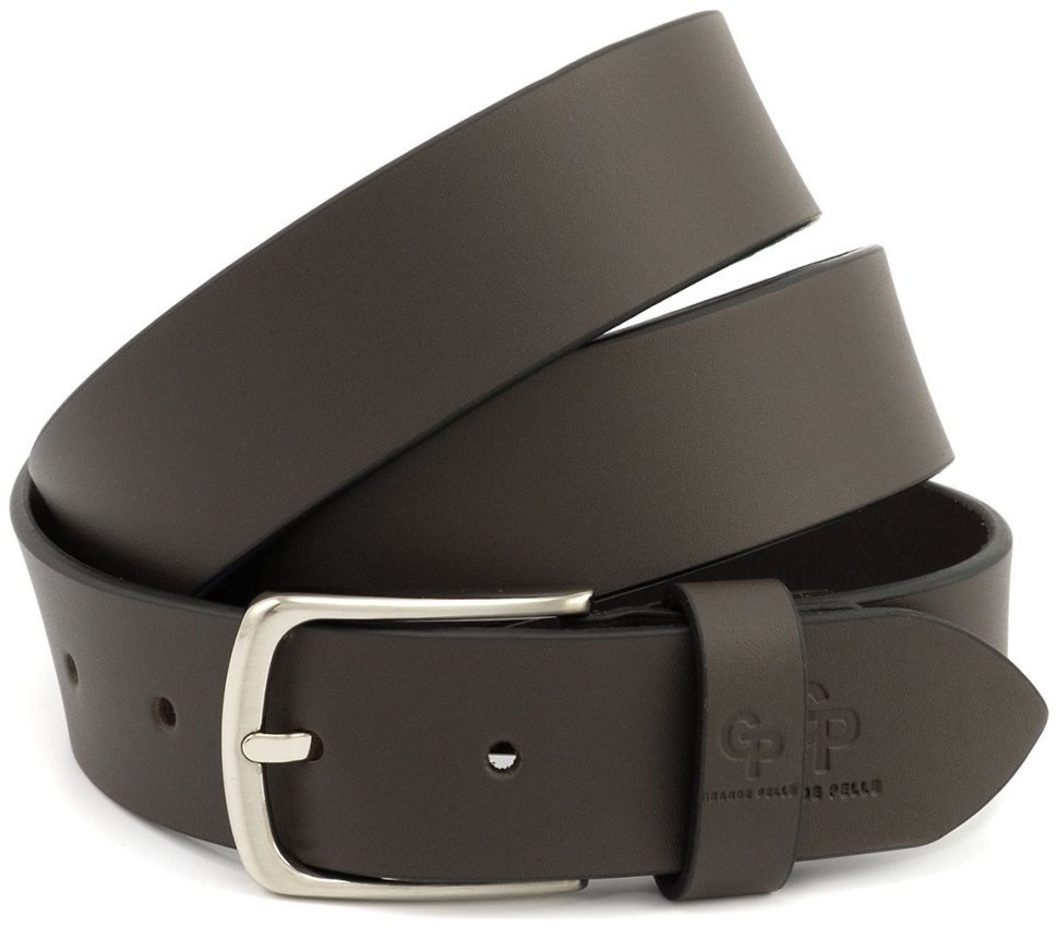 Классический мужской кожаный ремень в темно-коричневом цвете Grande Pelle (41103) фото №1 Классический мужской кожаный ремень в темно-коричневом цвете Grande Pelle (41103) modnotak фото №1