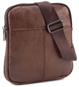 Чоловіча сумка коричневого кольору з натуральної шкіри Leather Collection (10556)