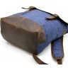 Синий городской рюкзак из парусины с кожаным клапаном TARWA (19762) - 6