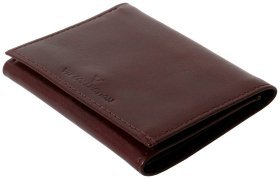 Кожаное коричневое портмоне Newport с фиксацией на кнопку Vip Collection 102596