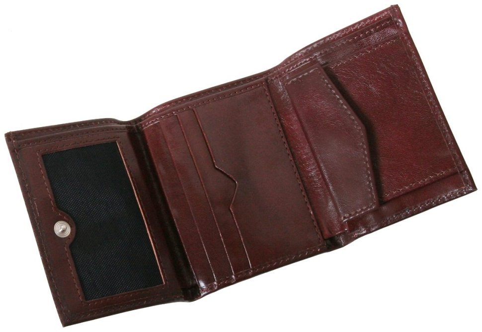 Кожаное коричневое портмоне Newport с фиксацией на кнопку Vip Collection 102596 фото №3 Кожаное коричневое портмоне Newport с фиксацией на кнопку Vip Collection 102596 modnotak фото №3