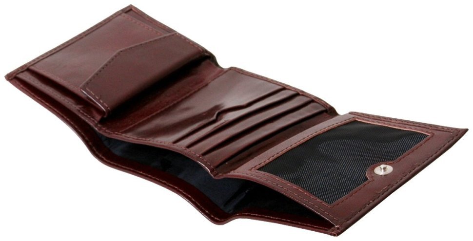 Кожаное коричневое портмоне Newport с фиксацией на кнопку Vip Collection 102596 фото №5 Кожаное коричневое портмоне Newport с фиксацией на кнопку Vip Collection 102596 modnotak фото №5