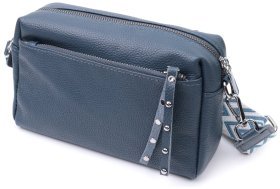 Элегантная женская сумка из натуральной кожи Vintage 2422652  синего цвета