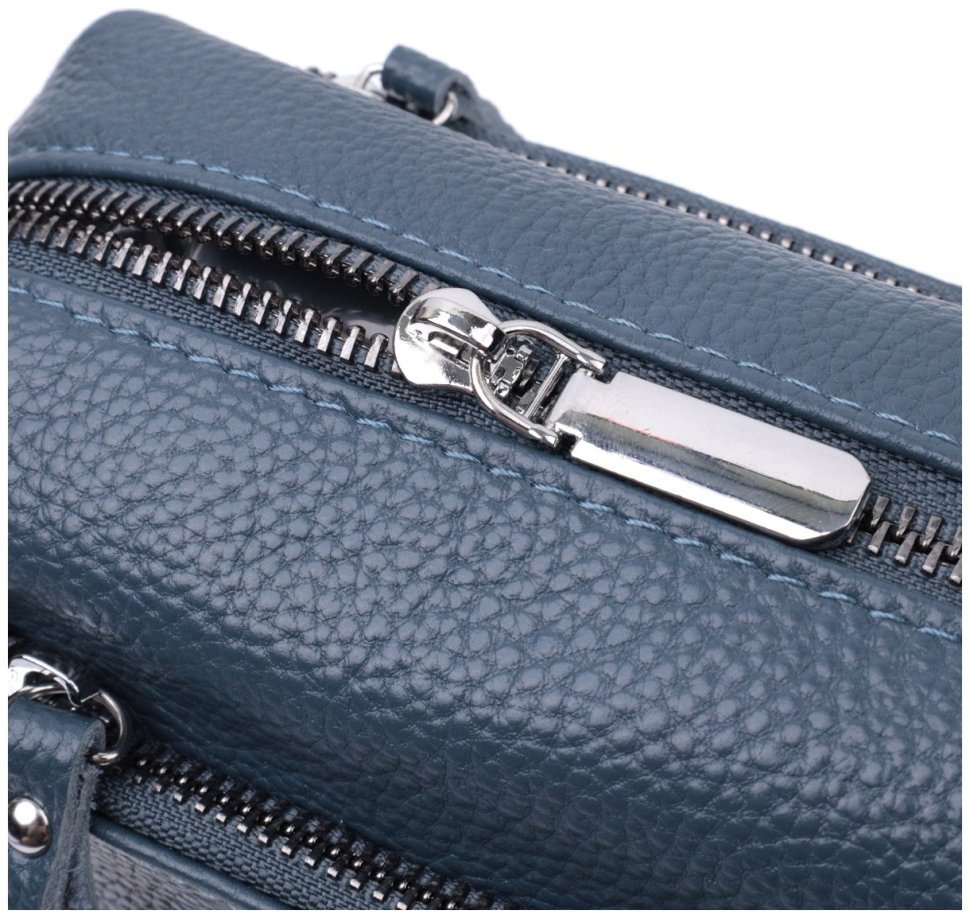 Элегантная женская сумка из натуральной кожи Vintage 2422652  синего цвета modnotak фото №7