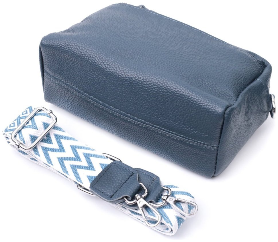 Элегантная женская сумка из натуральной кожи Vintage 2422652  синего цвета modnotak фото №8