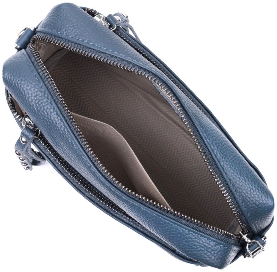 Элегантная женская сумка из натуральной кожи Vintage 2422652  синего цвета modnotak фото №9