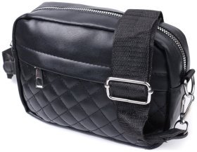 Женская сумка кросс-боди с монетницей из экокожи Vintage 22796, цвет черный