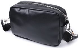 Женская сумка кросс-боди с монетницей из экокожи Vintage 22796, цвет черный