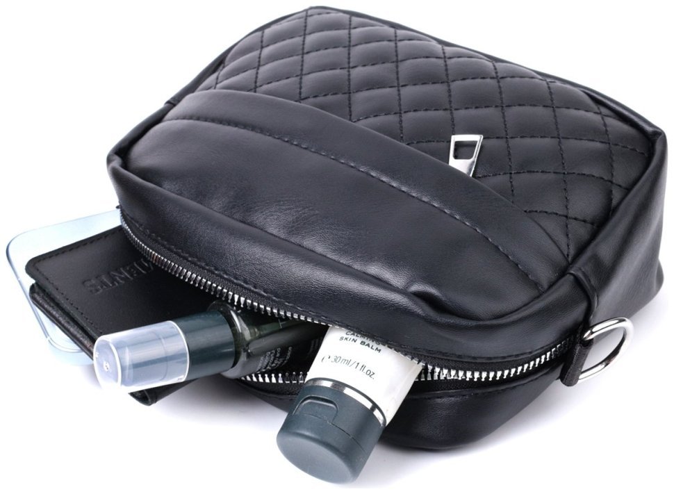 Женская сумка кросс-боди с монетницей из экокожи Vintage 22796, цвет черный modnotak фото №9