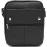 Бюджетная кожаная мужская сумка на плечо черного цвета Keizer (21909) - 1