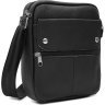Бюджетная кожаная мужская сумка на плечо черного цвета Keizer (21909) - 2