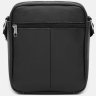 Бюджетная кожаная мужская сумка на плечо черного цвета Keizer (21909) - 3