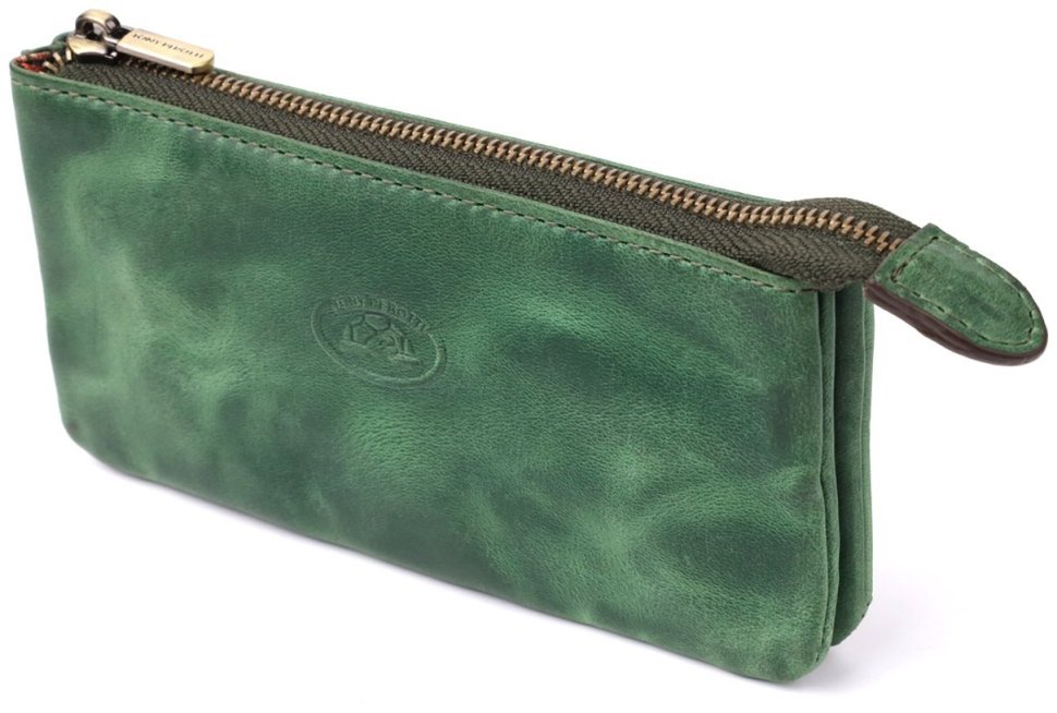 Ключница кожаная зеленого цвета в стиле винтаж Tony Perotti 103296 modnotak фото №1